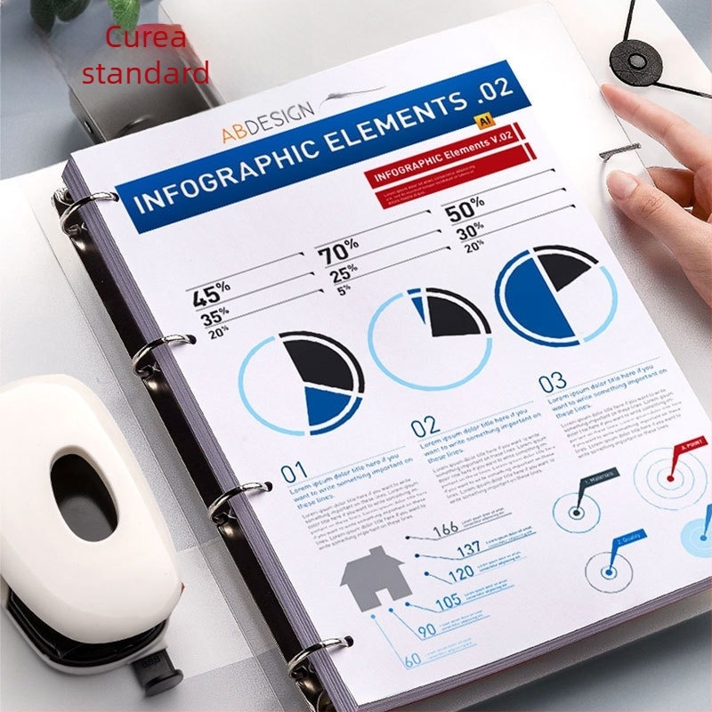 Mapă PP pentru documente cu mai multe pagini, spațiere găuri 77 mm, grosime placă 0,7 mm, imprimare logo personalizat