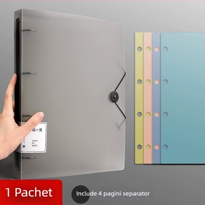 Mapă PP pentru documente cu mai multe pagini, spațiere găuri 77 mm, grosime placă 0,7 mm, imprimare logo personalizat