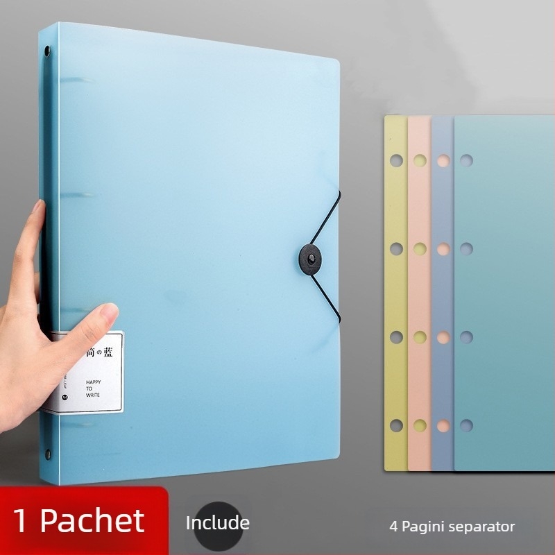 Mapă PP pentru documente cu mai multe pagini, spațiere găuri 77 mm, grosime placă 0,7 mm, imprimare logo personalizat