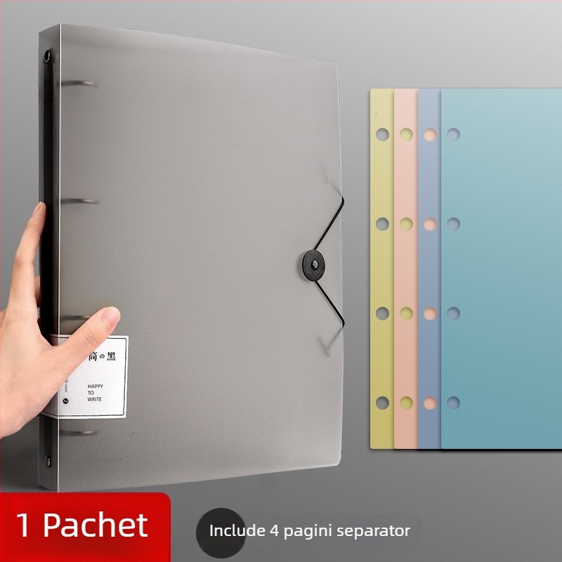 Mapă PP pentru documente cu mai multe pagini, spațiere găuri 77 mm, grosime placă 0,7 mm, imprimare logo personalizat