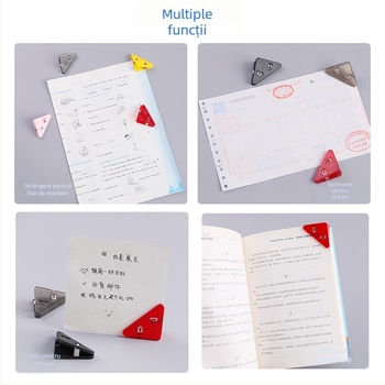 Clip de colț pentru dosare, design triunghiular, plastic, model 501, Official Recovery