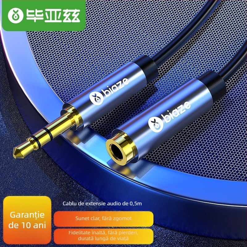 Cablu de extensie audio 3,5 mm, masculin la feminin, Biaz Y8, 20 g, Mai 2023