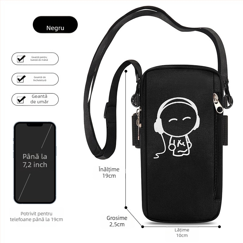 Geantă de braț pentru telefon, unisex, Oxford, impermeabilă, ușoară