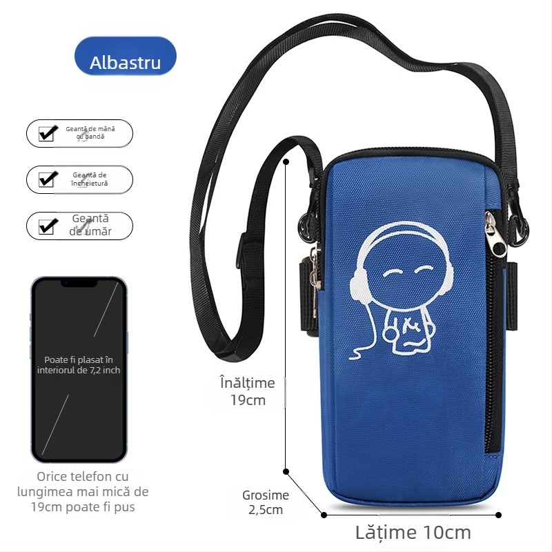 Geantă de braț pentru telefon, unisex, Oxford, impermeabilă, ușoară
