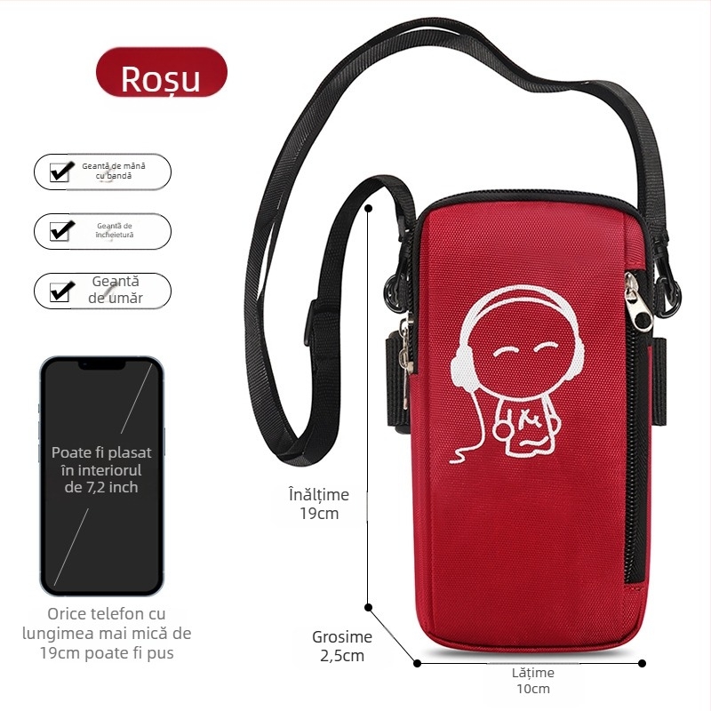 Geantă de braț pentru telefon, unisex, Oxford, impermeabilă, ușoară