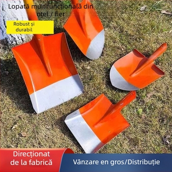 Lopată din oțel mangan cu lamă pătrată pentru uz agricol și în aer liber