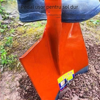 Lopată din oțel mangan cu lamă pătrată pentru uz agricol și în aer liber