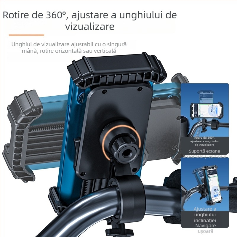 Suport pentru telefon pentru motocicletă cu braț de navigație, rezistent la șocuri, din aliaj, personalizare disponibilă