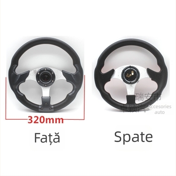 Volan de curse pentru mașină, material PU, model 5197, volan modificat pentru modificări generale