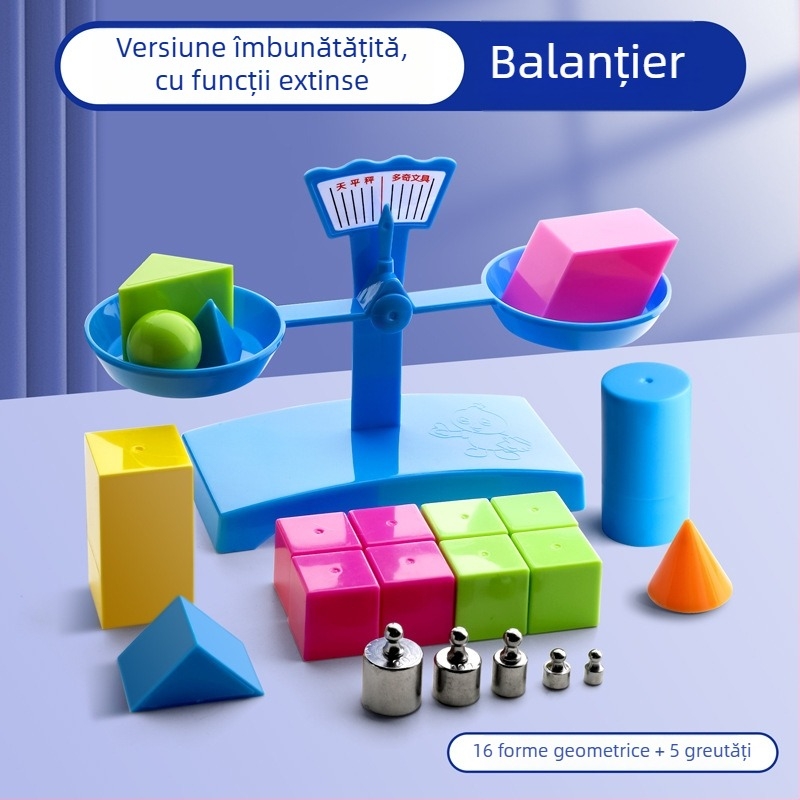 Balanță de învățare – Material PP, Potrivit pentru copii 3–6 ani, Set cu tavă și greutăți