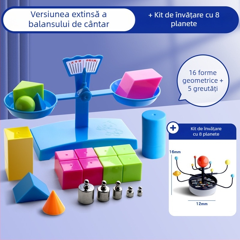 Balanță de învățare – Material PP, Potrivit pentru copii 3–6 ani, Set cu tavă și greutăți