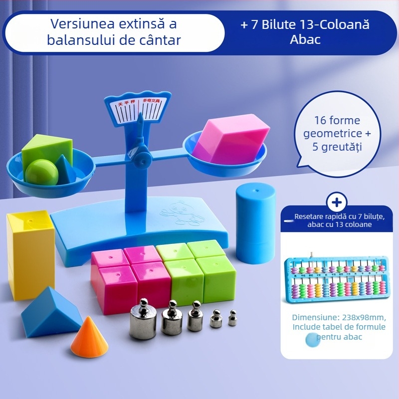 Balanță de învățare – Material PP, Potrivit pentru copii 3–6 ani, Set cu tavă și greutăți