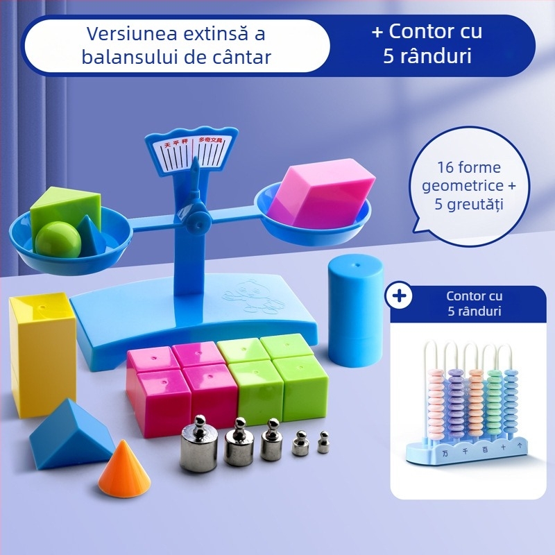 Balanță de învățare – Material PP, Potrivit pentru copii 3–6 ani, Set cu tavă și greutăți