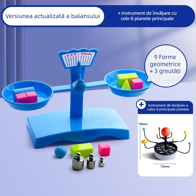 Balanță de învățare – Material PP, Potrivit pentru copii 3–6 ani, Set cu tavă și greutăți