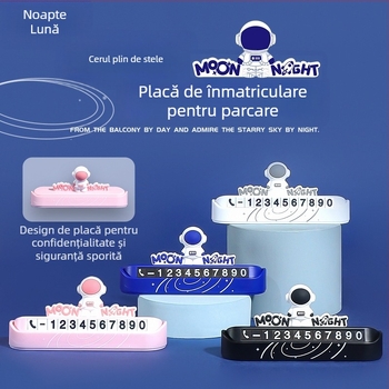 Placă numerică de parcare ascunsă - material PVC moale, BABY STORY, logo imprimat
