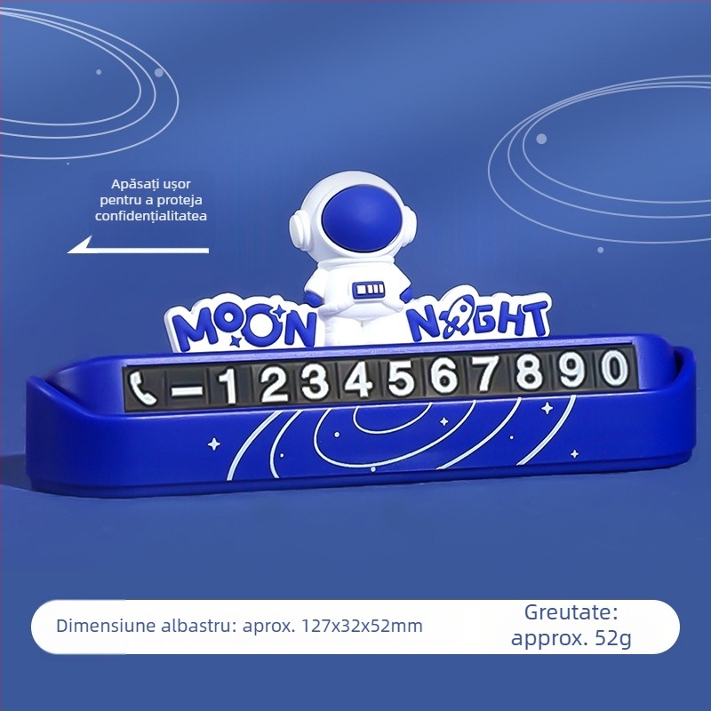 Placă numerică de parcare ascunsă - material PVC moale, BABY STORY, logo imprimat