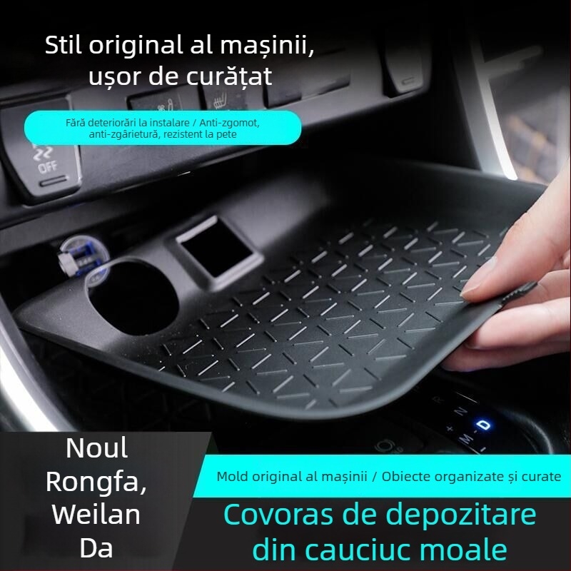 Covor siliconic pentru spațiul de depozitare din consola centrală Toyota RAV4 2020-2023 – Rongfang Weilanda protecție depozitare