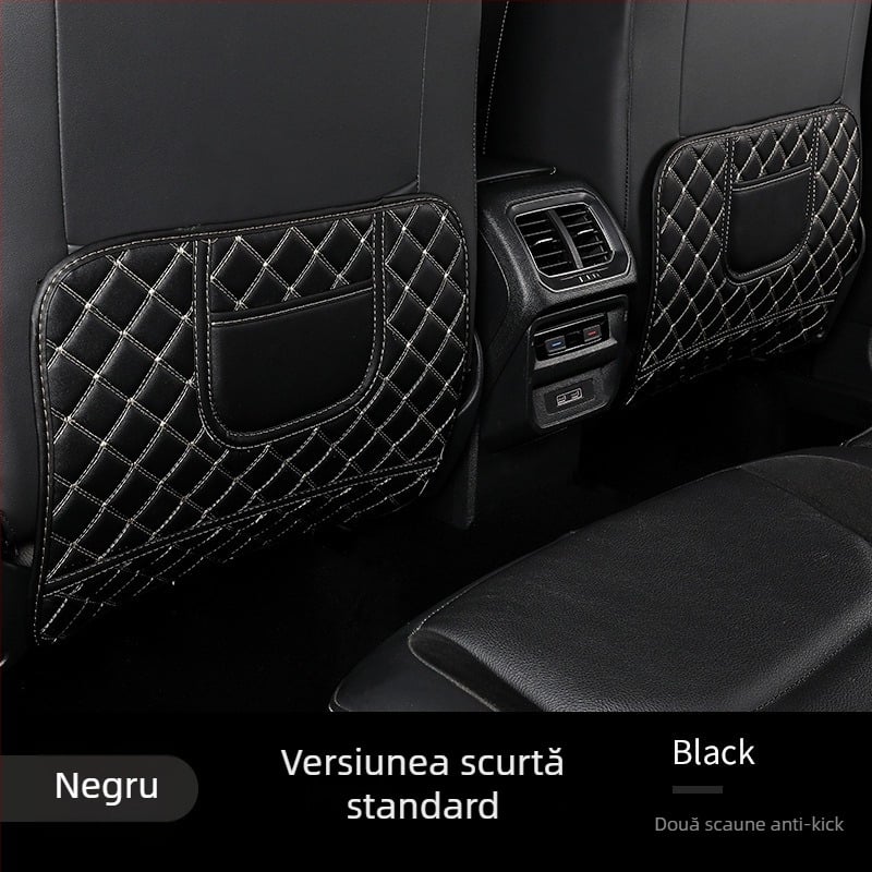 Pernă pentru spătarul scaunului auto - piele; umplutură poliester; model grilă diamant; pentru toate anotimpurile