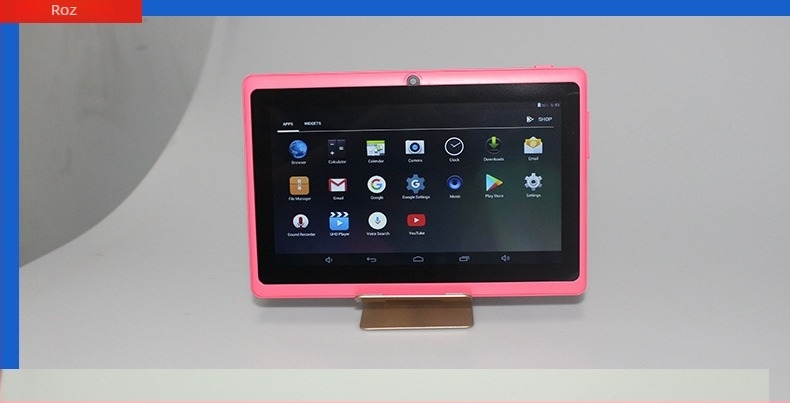 Tableta pentru copii de 7 inchi, ecran IPS, Android, procesor MTK quad-core la 1,5 GHz, 8 GB memorie, Wi‑Fi, Bluetooth, senzor de gravitație
