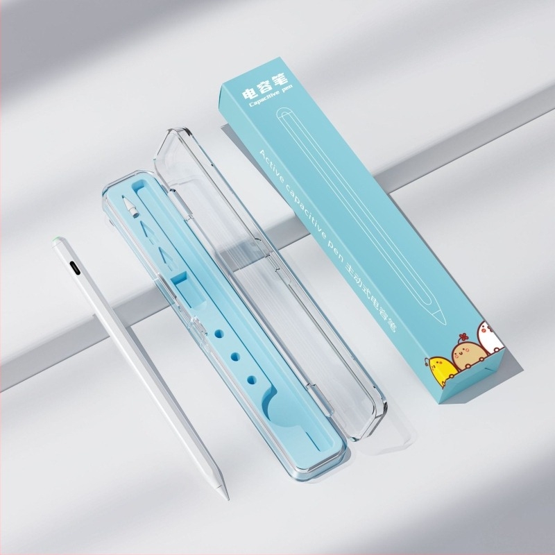 Stylus capacitiv pentru iPad cu încărcare magnetică, compatibil cu Apple Pencil a 2-a generație, carcasă din plastic, set cu cutie de depozitare