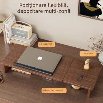 Suport reglabil pentru laptop și tabletă – suport de birou din lemn, model 2326298442773922304