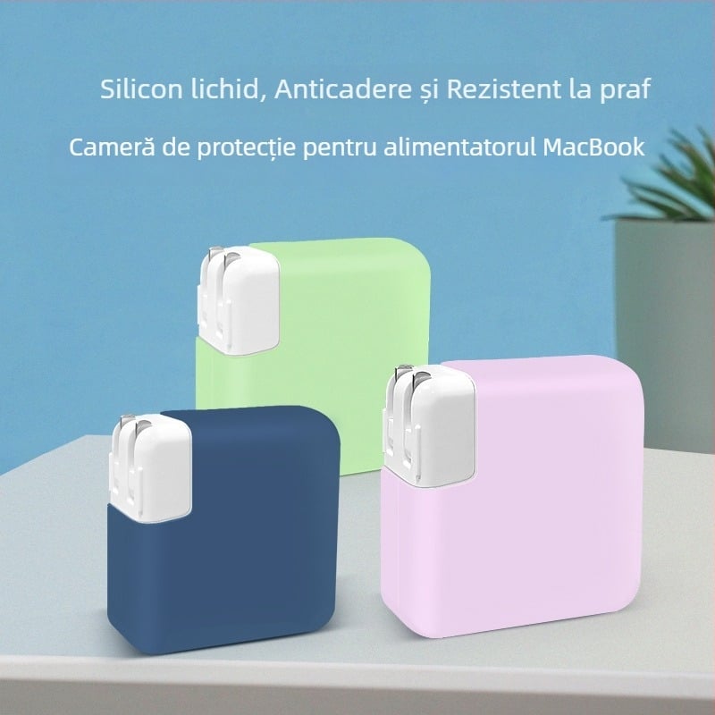 Carcasă protector din silicon pentru adaptorul MacBook, compatibil cu MacBook Pro/Air (60/61/67W, 40/75W, 30/35W)