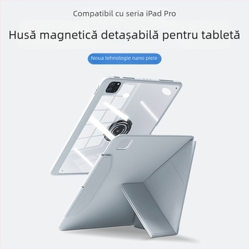 Carcasă protectoare pentru iPad Pro cu slot pentru stilou, atașare magnetică, TPU, design 2 în 1, disipare a căldurii, suport reglabil