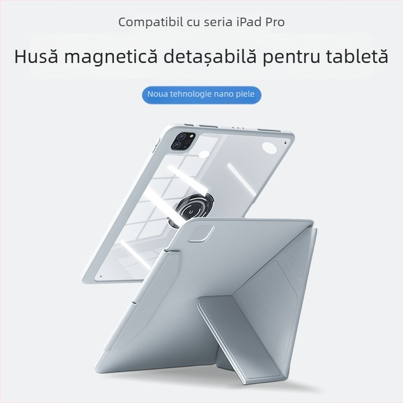 Carcasă protectoare pentru iPad Pro cu slot pentru stilou, atașare magnetică, TPU, design 2 în 1, disipare a căldurii, suport reglabil