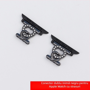 Conector cataramă cu mărgele pentru curea Apple Watch – metal, închidere snap, dimensiune interfețe personalizată, 10 g