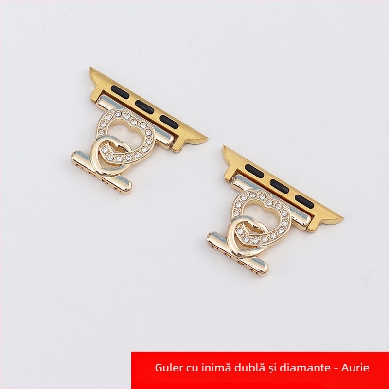 Conector cataramă cu mărgele pentru curea Apple Watch – metal, închidere snap, dimensiune interfețe personalizată, 10 g