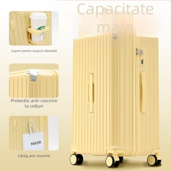 Valiză de călătorie - multifuncțională, material ABS+PC, impermeabilă și durabilă, cu roți universale, închidere cu fermoar, potrivită pentru cabină, greutate 4 kg