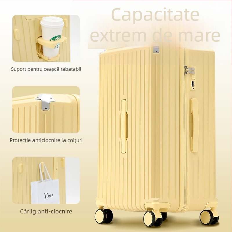 Valiză de călătorie - multifuncțională, material ABS+PC, impermeabilă și durabilă, cu roți universale, închidere cu fermoar, potrivită pentru cabină, greutate 4 kg