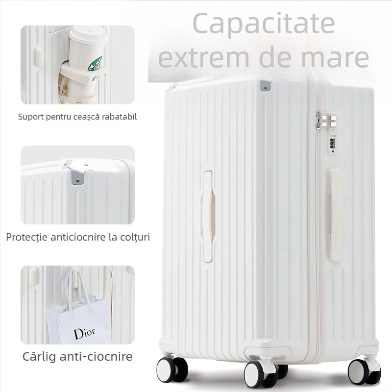 Valiză de călătorie - multifuncțională, material ABS+PC, impermeabilă și durabilă, cu roți universale, închidere cu fermoar, potrivită pentru cabină, greutate 4 kg