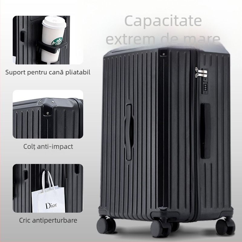 Valiză de călătorie - multifuncțională, material ABS+PC, impermeabilă și durabilă, cu roți universale, închidere cu fermoar, potrivită pentru cabină, greutate 4 kg