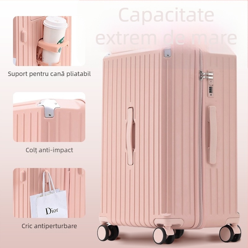 Valiză de călătorie - multifuncțională, material ABS+PC, impermeabilă și durabilă, cu roți universale, închidere cu fermoar, potrivită pentru cabină, greutate 4 kg