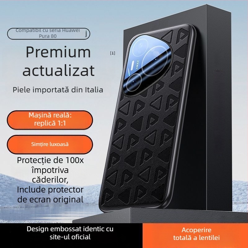 Carcasă Huawei Pura80 – piele sintetică, ultra-subțire, protecție anti-cadere, posibilitate de personalizare