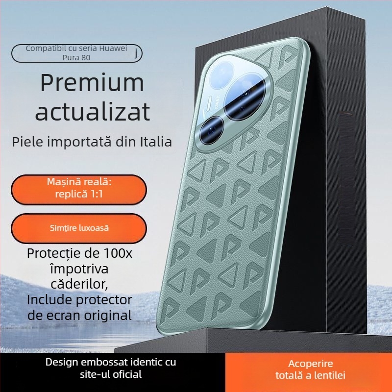 Carcasă Huawei Pura80 – piele sintetică, ultra-subțire, protecție anti-cadere, posibilitate de personalizare