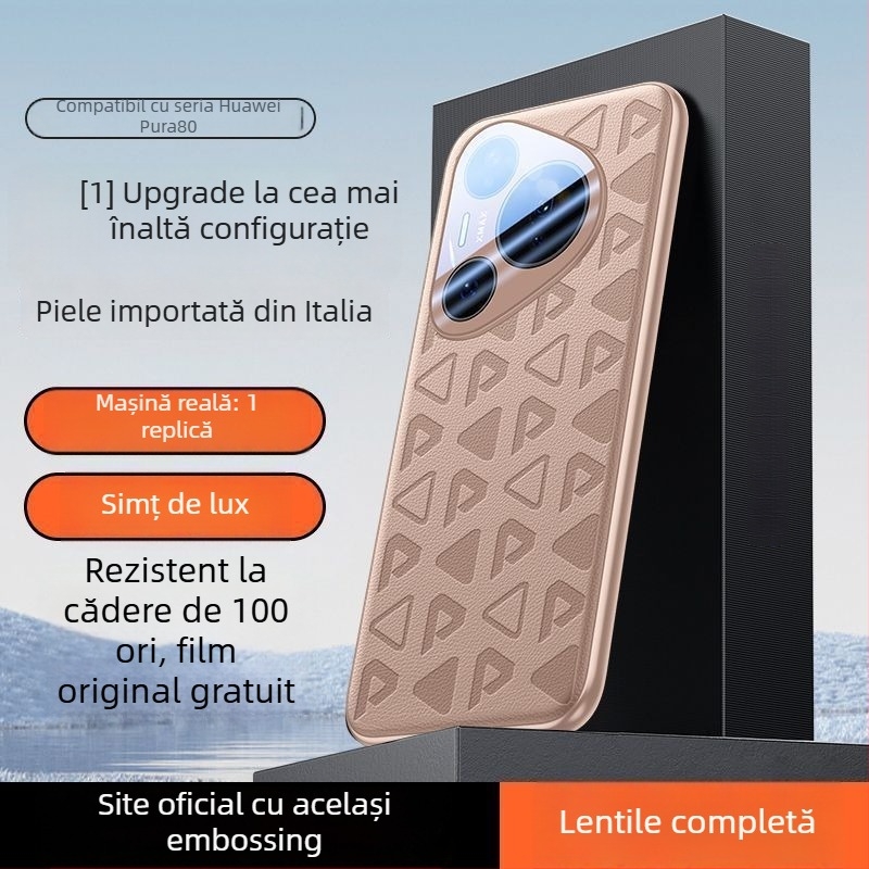 Carcasă Huawei Pura80 – piele sintetică, ultra-subțire, protecție anti-cadere, posibilitate de personalizare