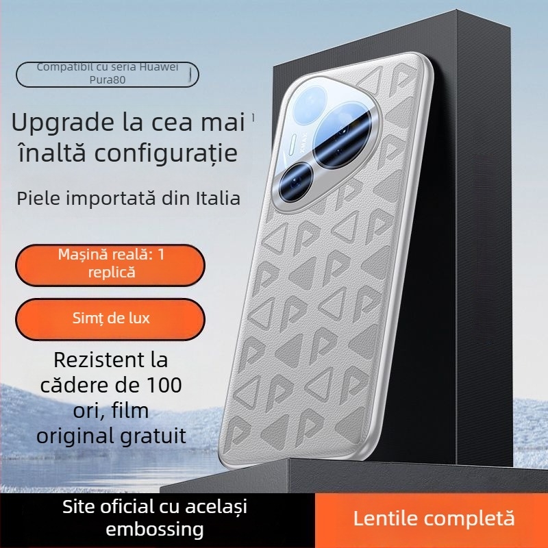 Carcasă Huawei Pura80 – piele sintetică, ultra-subțire, protecție anti-cadere, posibilitate de personalizare
