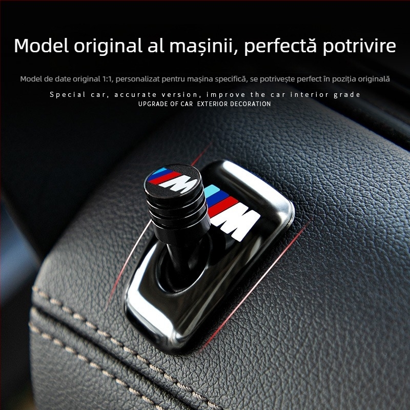 Capac metalic pentru butonul de blocare BMW — compatibil cu seriile 3, 5, X3, X5, X1, cu logo tipărit
