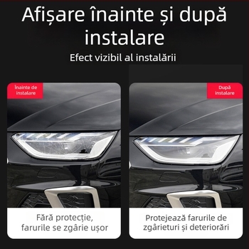 Film hidrogel pentru faruri, modele Audi, turnare dintr-o bucată, rezistent la zgârieturi și uzură.