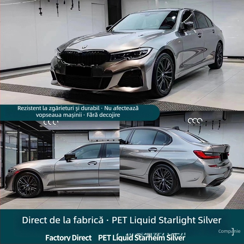 Film de schimbare a culorii pentru mașină – material PET, lățime 1,52 m, grosime 0,12–0,16 mm, acoperire pentru întreg vehicul, procesare personalizată