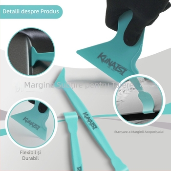 Scraper din plastic pentru aplicarea filmului auto — margine triunghiulară subțire pentru tăierea și umplerea marginilor