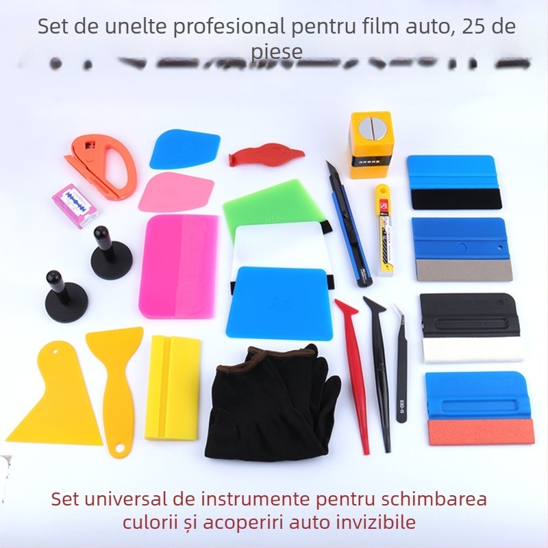 Set de scrapers pentru folie auto cu deerskin wool edge scraper pentru film transparent (material PP, brand STR TOOLS, Car washer)