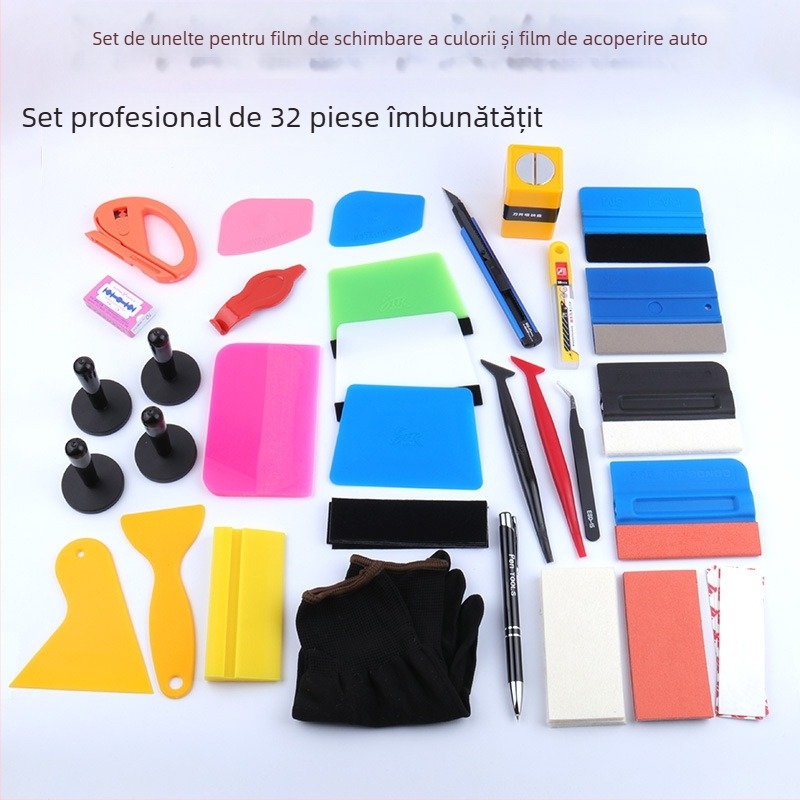 Set de scrapers pentru folie auto cu deerskin wool edge scraper pentru film transparent (material PP, brand STR TOOLS, Car washer)