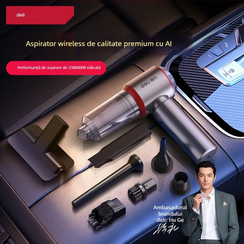 Aspirator de mână pentru mașină și casă, fără fir, reîncărcabil, 7.4V 120W, aspirație 4000Pa