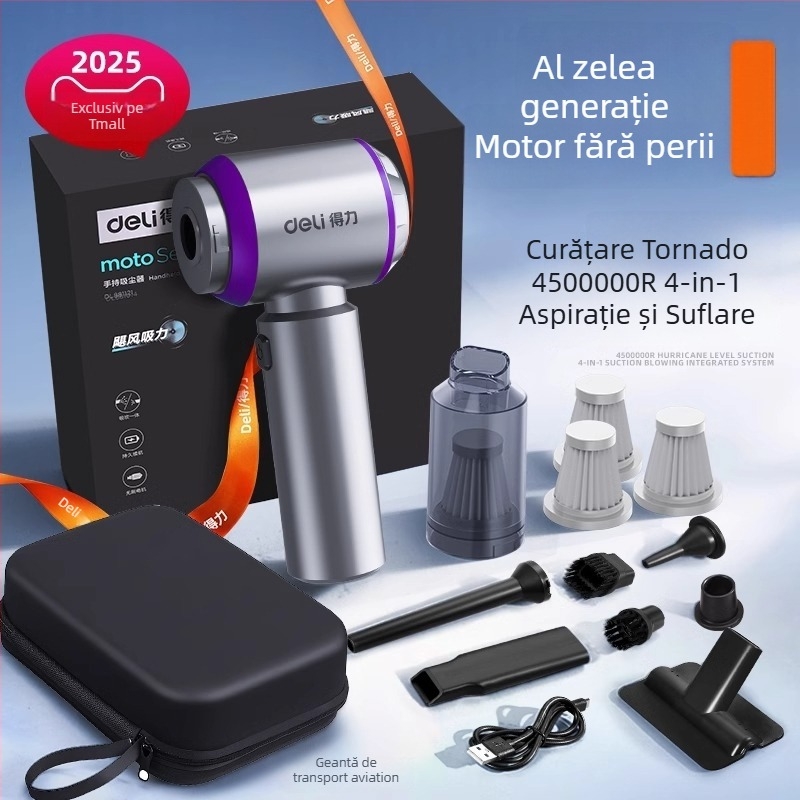 Aspirator de mână pentru mașină și casă, fără fir, reîncărcabil, 7.4V 120W, aspirație 4000Pa