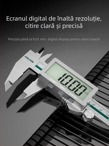 Caliper digital din oțel inoxidabil pentru măsurarea adâncimii, precizie înaltă