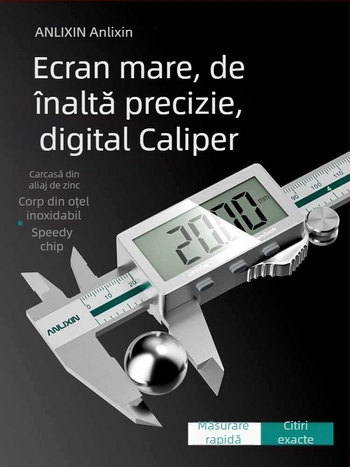 Caliper digital din oțel inoxidabil pentru măsurarea adâncimii, precizie înaltă
