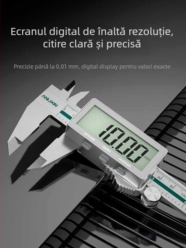 Caliper digital din oțel inoxidabil pentru măsurarea adâncimii, precizie înaltă